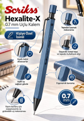 Kalemhane Scrikss Hexalite-X 0.7  Uçlu Kalem İndigo , Kişiye Özel İsimli ve Karton Kutulu