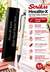 Kalemhane Scrikss Hexalite-X 0.5  Uçlu Kalem Bej , Kişiye Özel İsimli ve Karton Kutulu