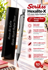 Kalemhane Scrikss Hexalite-X 0.5  Uçlu Kalem Gri , Kişiye Özel İsimli ve Karton Kutulu