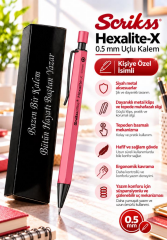 Kalemhane Scrikss Hexalite-X 0.5  Uçlu Kalem Pembe , Kişiye Özel İsimli ve Karton Kutulu
