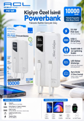 Kalemhane Kişiye Özel Hızlı Şarj 10. 000 Mah. Powerbank Beyaz