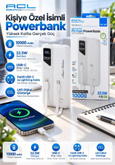 Kalemhane Kişiye Özel Hızlı Şarj 10. 000 Mah. Powerbank Beyaz