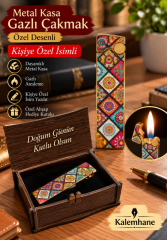 Kişiye Özel İsimli  Desenli Metal Gazlı Çakmak – Özel Mesajlı Ahşap Kutulu
