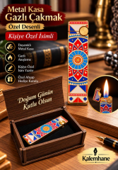 Kişiye Özel İsimli  Desenli Metal Gazlı Çakmak – Özel Mesajlı Ahşap Kutulu 4