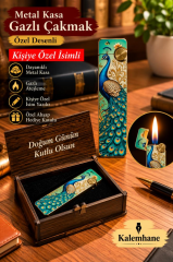 Kişiye Özel İsimli  Desenli Metal Gazlı Çakmak – Özel Mesajlı Ahşap Kutulu 7