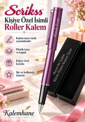 Kalemhane Scrikss Kişiye Özel İsimli Roller Kalem – Kişiye Özel Yazılı Hediye Kutulu Hediye Paketli , Mor