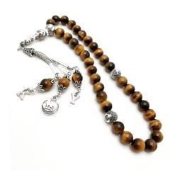 KAPLAN GÖZÜ TAŞ TESBİH GMÜŞ KAPLAMA