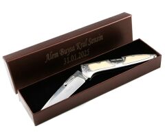 Kişiye Özel Çakı Mat İşlemeli Kutulu