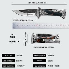 İsme Özel Kamp Outdoor BABA ÇAKI Ahşap Gövde