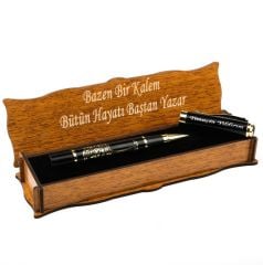 Özel Ahşap Kutulu  Roller Kalem Besmele Kabartma