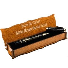 Özel Ahşap Kutulu  Roller Kalem Besmele Kabartma