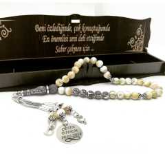 Kişiye özel hediyelik sedef taşı isimli tesbih