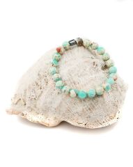 Amazonit  Doğal Taş Bileklik ve Kutusu