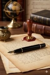 Ahşap Kutulu Siyah Altın Yüksek Kalite Dolma Kalem