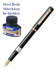 Scrikss Lüks Dolma Kalem 23K altın kaplama  Ömür Boyu Garanti Siyah