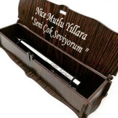 Hediyelik Kalem Kişiye Özel İsimli Ahşap Kutulu