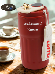 304 Çelik Sıcak - Soğuk Kişiye Özel Termos Kırmızı Dijital Derece Göstergeli 500 ml
