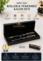 Kişiye Özel Lüks Kutulu Roller Ve Tükenmez  Kalem Seti