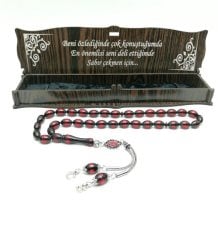 Özel Ahşap Kutulu Toz Kehribar Tesbih