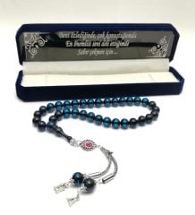 Toz Kehribar Tesbih Kadife Kutulu