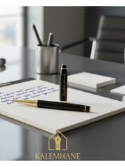 Siyah Altın Yüksek Kalite Roller Kalem Kutulu