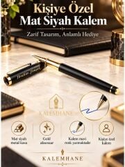 Siyah Altın Yüksek Kalite Roller Kalem Kutulu