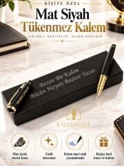 Siyah Altın Yüksek Kalite Roller Kalem Kutulu