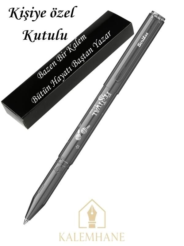 Kalemhane Scrikss Siyah Festival Roller Kalem - Dış Renk İle Yazı Rengi Aynıdır