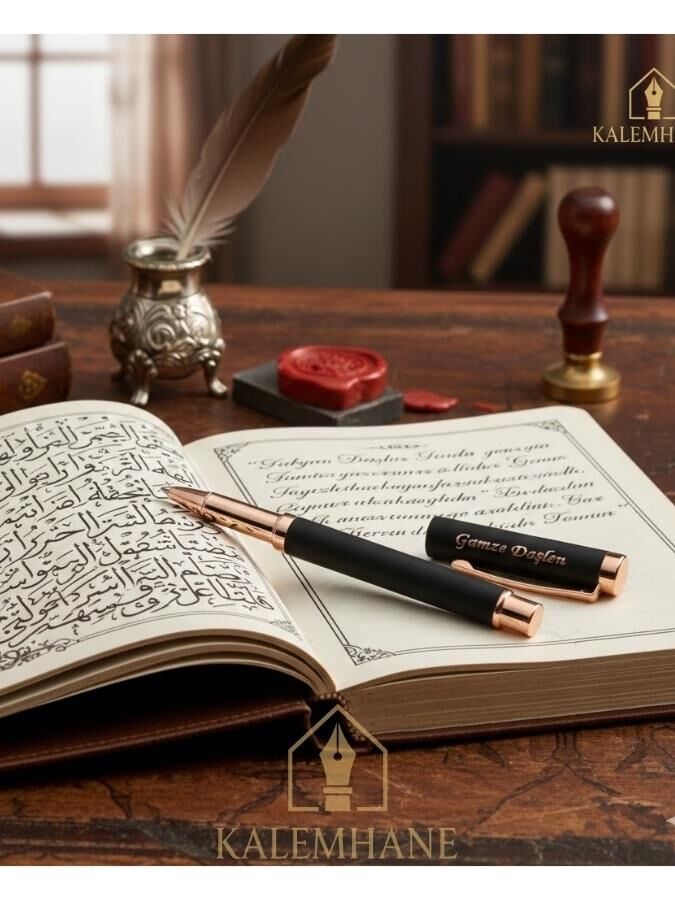 Kişiye Özel Roller Kalem , Kalem Mavi Renk Yazmaktadır Rose Gold