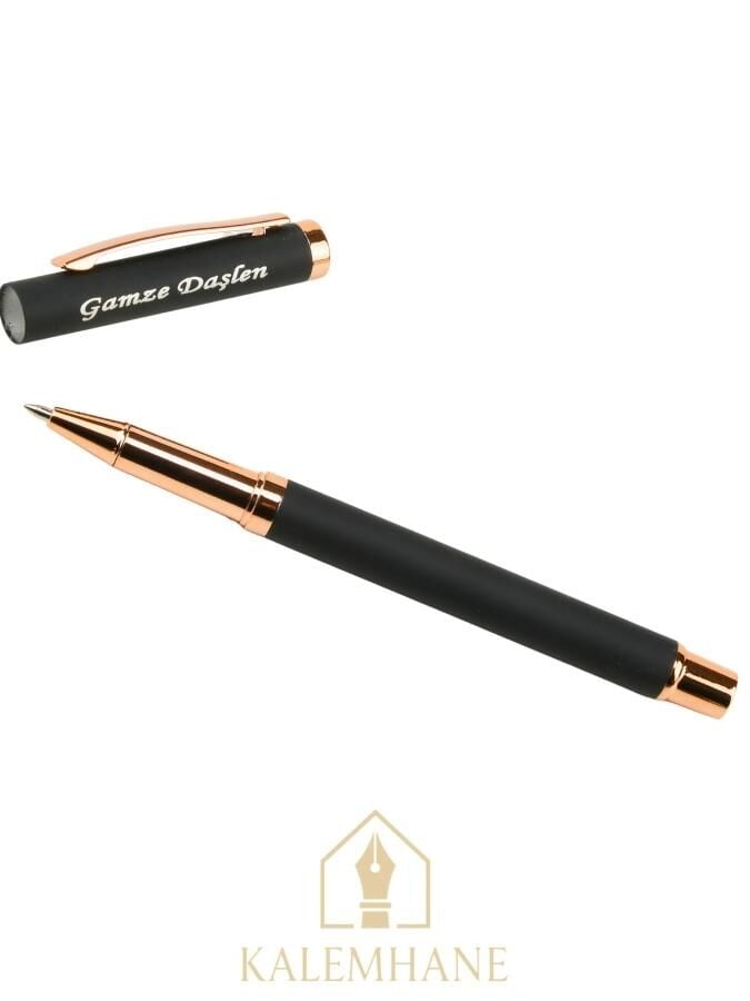 Kişiye Özel Roller Kalem , Rose Gold Ahşap Kutulu