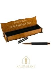 Kişiye Özel Roller Kalem , Rose Gold Ahşap Kutulu