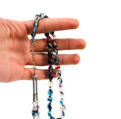 Gümüş İsimli Sıkma Kehribar Tesbih Ahşap Kutulu