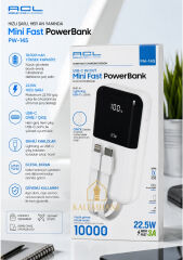 Kişiye Özel 22.5w Hızlı Şarj Kendinden Kablolu Powerbank 10.000 Mah (Beyaz)