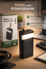 Kalemhane 30. 000 Mah.  Powerbank + Fener