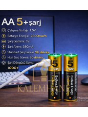 Kalemhane AA Typ c şarj edilebilir lityum pil 2li set