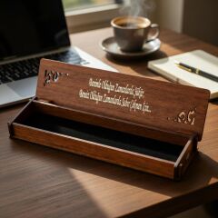 Damla Model Ahşap Kutulu Akrilik Tesbih ( Toz kehribar)