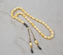 Kapsül Kesim Model Ahşap Kutulu Akrilik Tesbih ( Toz kehribar)