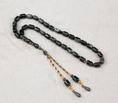 Kapsül Kesim Model Ahşap Kutulu Akrilik Tesbih ( Toz kehribar)