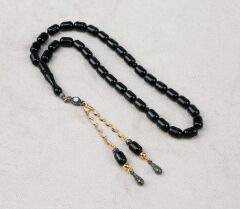 Kapsül Kesim Model Ahşap Kutulu Akrilik Tesbih ( Toz kehribar)