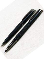 Mat Siyah Kişiye Özel Lüks Kutulu Roller ve Tükenmez Kalem Seti