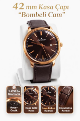 Cortebert Kristal Bombeli Cam Erkek Kol Saati Deri Kordon