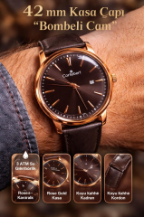 Cortebert Kristal Bombeli Cam Erkek Kol Saati Deri Kordon