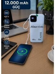 Kişiye Özel Dijital Powerbank 12000 Mah