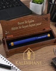 Bambu Aksesuarlı Kişiye Özel Roller Kalem Ahşap Kutulu