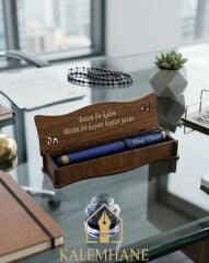 Bambu Aksesuarlı Kişiye Özel Roller Kalem Ahşap Kutulu