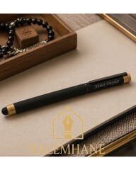 Bambu Aksesuarlı Kişiye Özel Roller Kalem Ahşap Kutulu