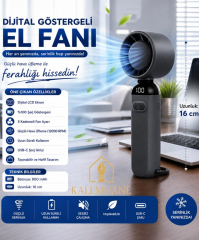 Kalemhane Dijital Göstergeli 5 Kademeli Hareketli Başlık El Fanı Füme