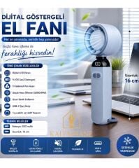 Kalemhane Dijital Göstergeli 5 Kademeli Hareketli Başlık El Fanı Füme