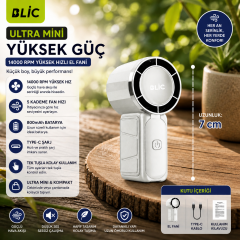 Kalemhane Ultra Mini Ultra Güç El Fanı- 5 Kademeli  Beyaz