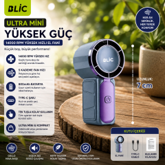 Kalemhane Ultra Mini Ultra Güç El Fanı- 5 Kademeli  Beyaz